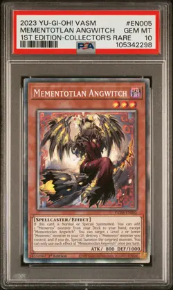 2023 YU-GI-OH! VASM-VALIANT SMASHERS #EN005 MEMENTOTLAN ANGWITCH PSA 10 - Image 1