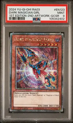 2024 YU-GI-OH! RA03-QUARTER CENTURY BONANZA #EN123 DARK MAGICIAN GIRL PSA 9 - Image 1