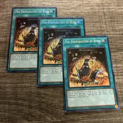 Pre-Preparation of Rites - x3 (Playset) RA01-EN055 Secret Rare NM 1st Ed - Image 1