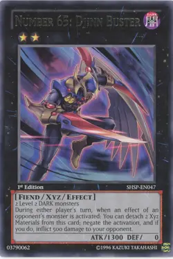 Yugioh Number 65: Djinn Buster SHSP-EN047 Rare 1st Edition LP - Image 1