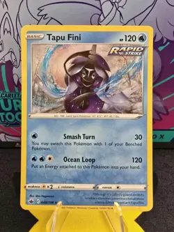 Pokemon TCG Tapu Fini 040/198 Sword & Shield - Chilling Reign Holo Rare Card NM - Image 1