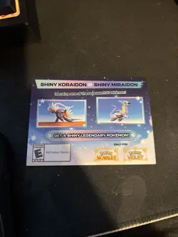 Shiny Koraidon Or Shiny Miraidon Code Card - Image 1