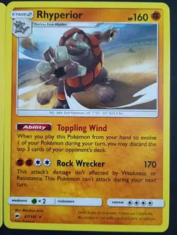 Pokemon Cards Rhyhorn Rhydon & Rhyperior Sun and Moon Burning Shadows. NM/M 2017 - Image 4