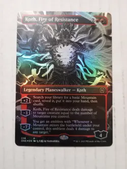 Koth, Fire of Resistance Borderless 338 Foil NM Phyrexia All Will Be One R MTG - Image 1