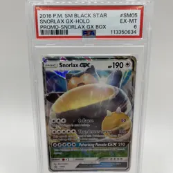 2016 Snorlax GX Pokemon TCG Sun & Moon Black Star Promo #SM05 PSA 6 EX - Image 1