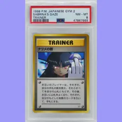 Pokemon Japanese Banned Sabrina's Gaze Trainer Gym 2 PSA 8 NM/Mint - Image 1
