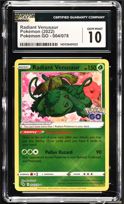 Pokemon TCG - Pokemon GO (2022) - Radiant Venusaur 004/078 - CGC 10 GEM MINT - Image 1