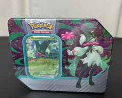 Pokemon Paldea Partners Meowscarada EX Tin TCG Sealed - Image 1