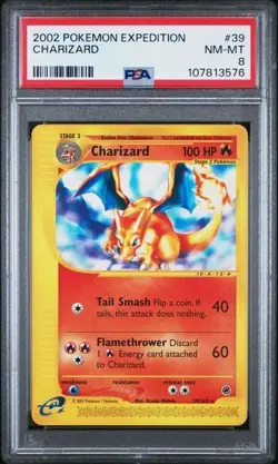 2002 POKEMON EXPEDITION #39/165 CHARIZARD PSA 8 - Image 1