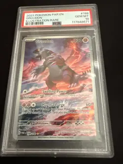 Pokemon Groudon Illustration Rare 199/182 Paradox Rift Gem Mint PSA 10 - Image 1