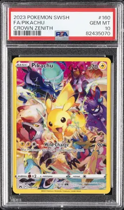 2023 POKEMON SWORD & SHIELD CROWN ZENITH #160 FULL ART/PIKACHU PSA 10 - Image 1