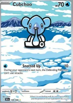 Cubchoo 2025 Pokemon Black Bolt 109/086 Illustration Rare Holo - Image 1