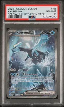 2025 POKEMON BLK EN-BLACK BOLT SPECIAL ILLUSTRATION RARE #165 KYUREM EX PSA 10 - Image 1