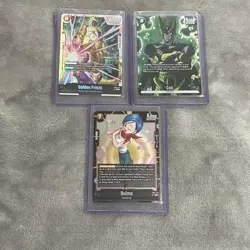 Dragon Ball Super Card Game Lot 3x Golden Frieza Cell Bulma Bandai TCG DBSCG - Image 1