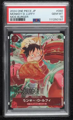 2022 One Piece Card Game: Promos Japanese Monkey D Luffy #P-080 PSA 10 GEM MT - Image 1