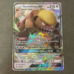 Gumshoos GX 110/149 Sun & Moon Base Set ULTRA RARE Pokemon Card - Image 1