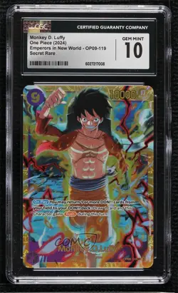 2024 One Piece Card Game: Emperors in the New World OP09 Monkey D Luffy CGC 10 - Image 1
