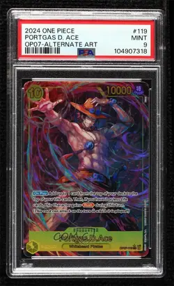 2024 One Piece Card Game: 500 Years in The Future OP07 Portgas D Ace PSA 9 MINT - Image 1