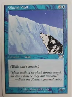 MTG Magic The Gathering Card Glacial Wall Creature Wall Blue 6th Edition - Image 1