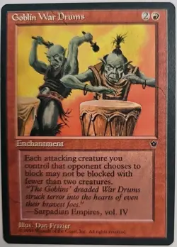 MTG Magic The Gathering Card Goblin War Drums Enchantment Red Fallen Empires - Image 1