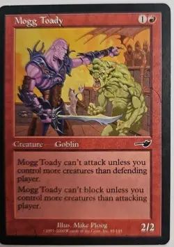 MTG Magic The Gathering Card Mogg Toady Creature Goblin Red Nemesis - Image 1
