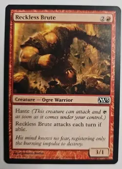 MTG Magic The Gathering Card Reckless BruteCreature Ogre Warrior Red M13 - Image 1