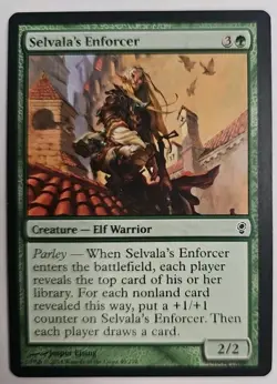 MTG Magic The Gathering Card Selvala's Enforcer Creature Elf Warrior Green 2014 - Image 1
