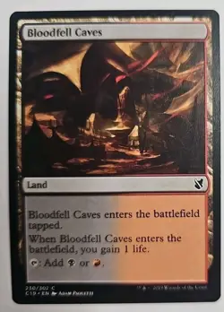 MTG Magic The Gathering Card Bloodfell Caves Land Commander 2019 - Image 1