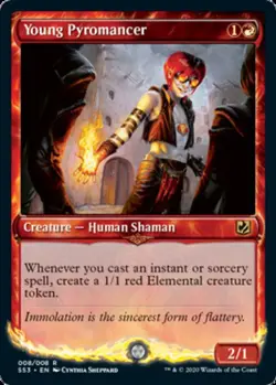 Moderate Play, English MTG Foil Young Pyromancer - Foil Signature Spellbook: Cha - Image 1