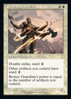 NM-Mint, English MTG Regular Bronze Guardian Commander: The Brothers' War Magic - Image 1