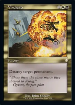 NM-Mint, English MTG Regular Vindicate Commander: The Brothers' War Magic the Ga - Image 1