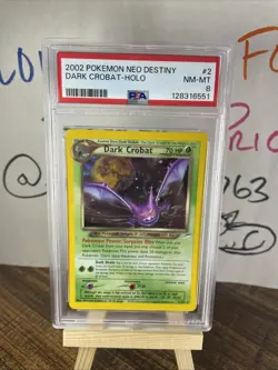 2002 POKEMON NEO DESTINY #2 DARK CROBAT-HOLO PSA 8 - Image 1