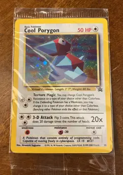 2000 Pokemon COOL PORYGON Black Star Promo #15 HOLO Rare SEALED in Pack WOTC NM - Image 1