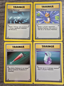 4 Trainer Base Set Cards - Pokemon TCG Vintage (See Pictures) - Image 1