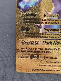 Pokemon Mewtwo GX 300hp Gold Foil Fan Art Collector Card TCG - Image 5