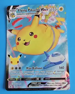 Pokemon TCG Flying Pikachu VMAX Holo Ultra Rare Card 007/025 Celebrations NM - Image 1