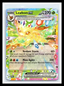 💥 Pokemon TCG Prismatic Evolutions Leafeon EX Double Rare Holo Card 006/131 - Image 1