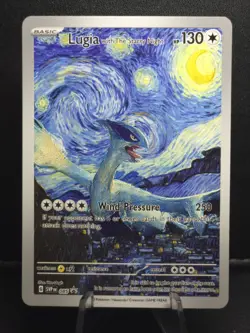 Pokemon Lugia Starry Night Van Gogh Beautiful Moon ACG Star Trading Card NM - Image 1