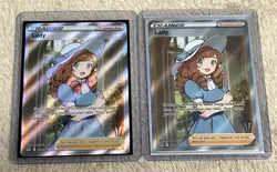 Lot of 2 Pokemon Lost Origin Lady 193/196 Full Art Holo Cards - Image 1