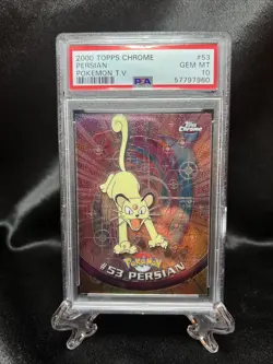 2000 Topps Chrome Pokemon Persian #53 PSA 10 GEM MINT - Image 1