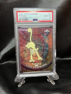 2000 Topps Chrome Pokemon Persian #53 PSA 10 GEM MINT - Image 2