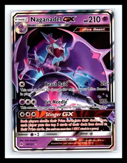 💥 Naganadel GX - 56/131 - Pokemon Forbidden Light Sun & Moon Ultra Rare Holo - Image 1