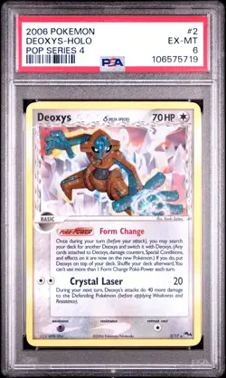 2006 POKEMON POP SERIES 4 #2 DEOXYS-HOLO PSA 6 - Image 1