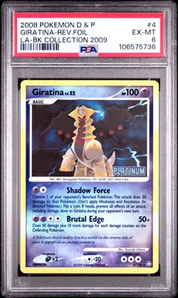 2008 POKEMON DIAMOND & PEARL LEGENDS AWAKENED #4 GIRATINA-REVERSE FOIL PSA 6 - Image 1