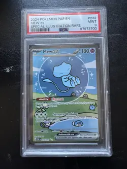 Pokemon TCG Bubble Mew EX Paldean Fates Psa 9, Damaged Slab - Image 1