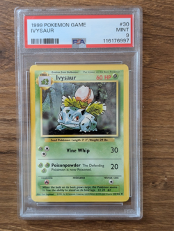 1999 Pokemon Game Base PSA 9 Ivysaur #30 WOTC UNLIMITED FRESH GRADE SLAB MINT - Image 1
