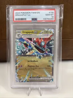 2024 Pokemon Scarlet & Violet Twilight Masquerade Dragapult EX #130/167 PSA 10 - Image 1