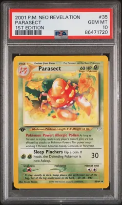 Pokemon 2001 Neo Revelation 1st Edition 35/64 Parasect PSA 10 GEM MINT - Image 1