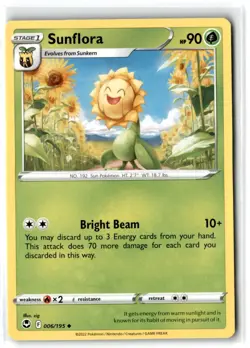 2022 Sword & Shield - Silver Tempest Sunflora #6 Stage 1/Uncommon - Image 1