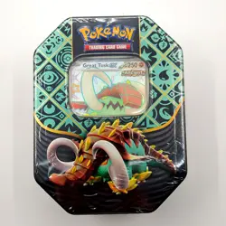 Pokemon TCG: Paldean Fates Shiny Great Tusk EX Tin (New And Sealed) 4 Boosters - Image 1